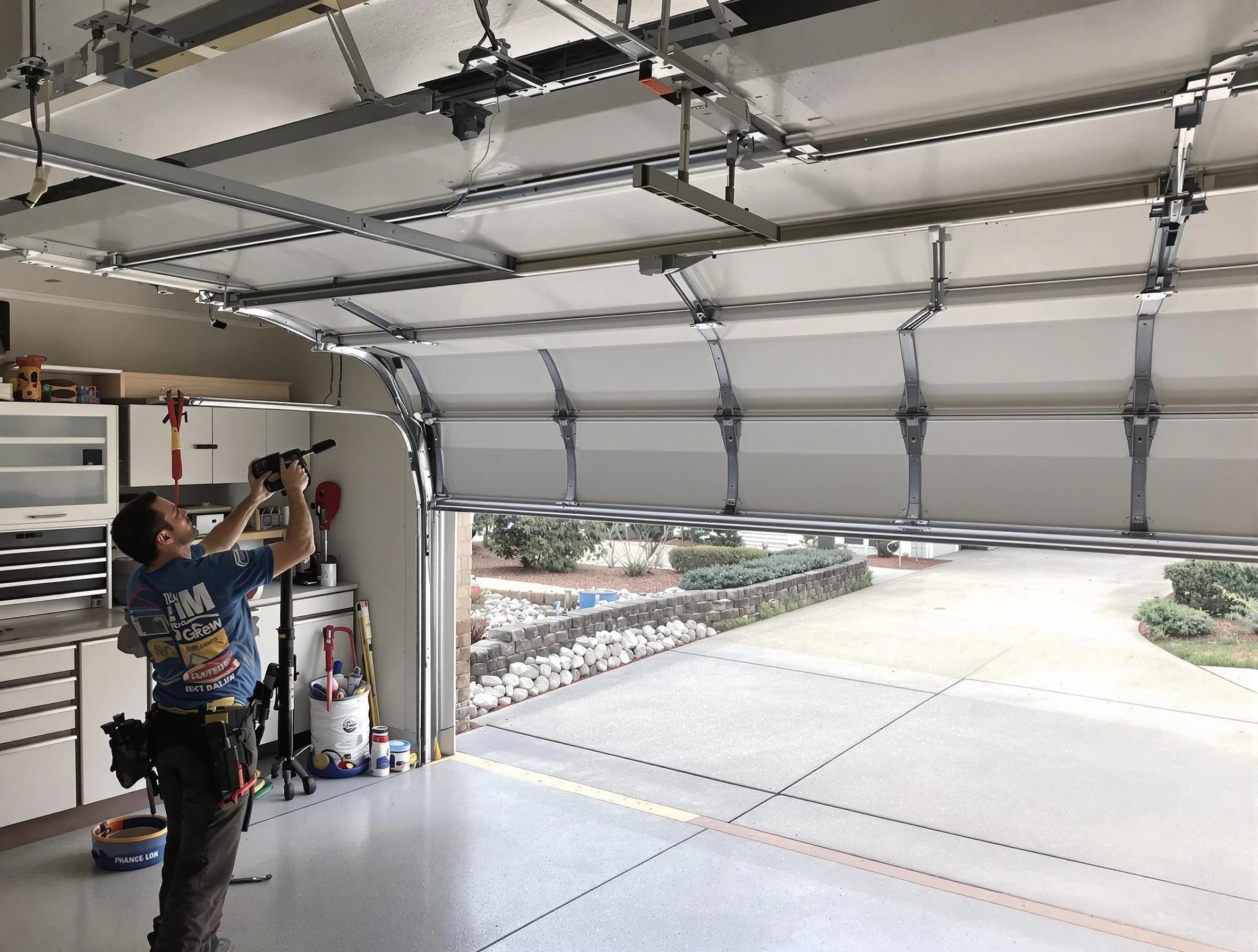Garage door track repair service by Sandia Heights Garage Door Repair in Sandia Heights