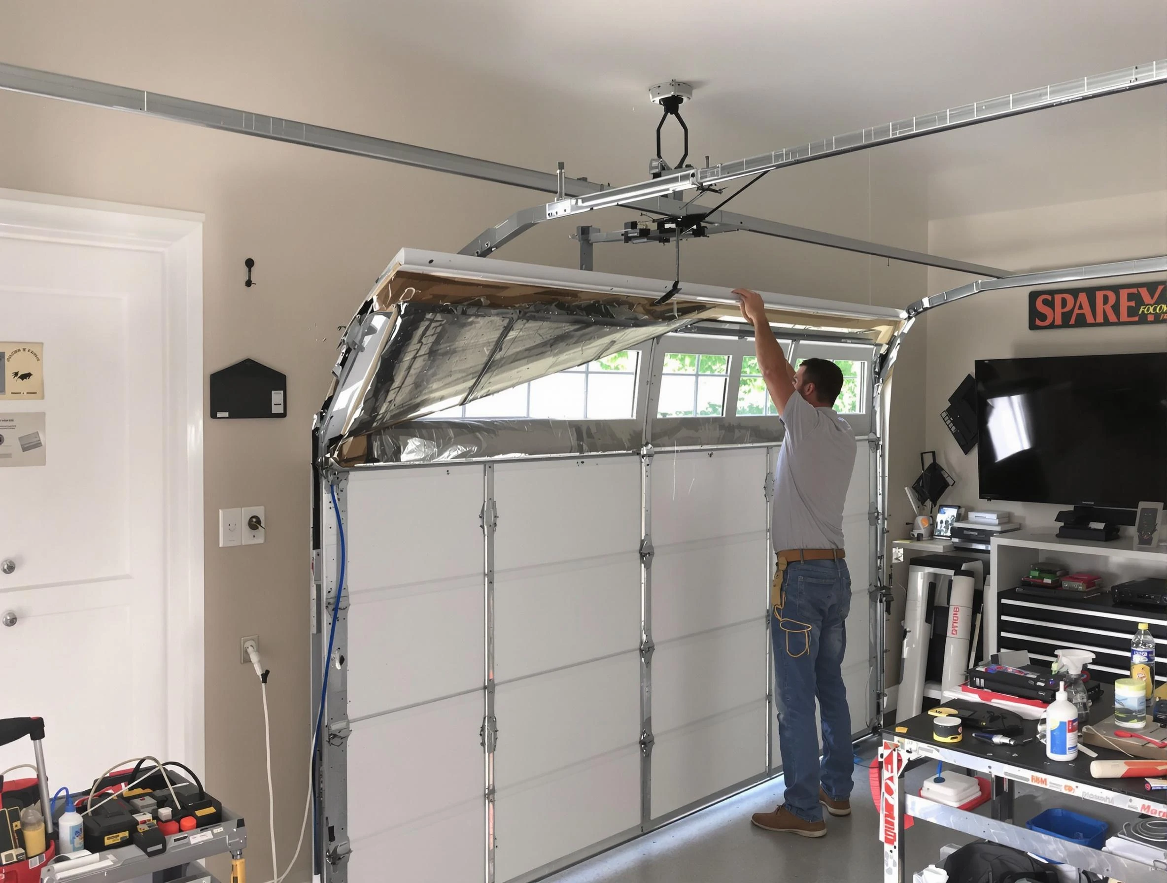Garage door section replacement by Sandia Heights Garage Door Repair in Sandia Heights