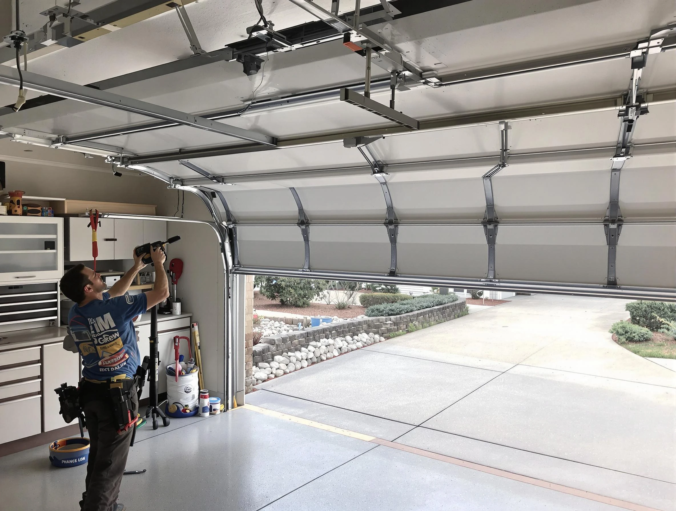 Garage door track repair service by Sandia Heights Garage Door Repair in Sandia Heights